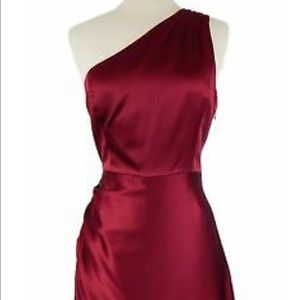 Jcrew Red Satin one shoulder dress